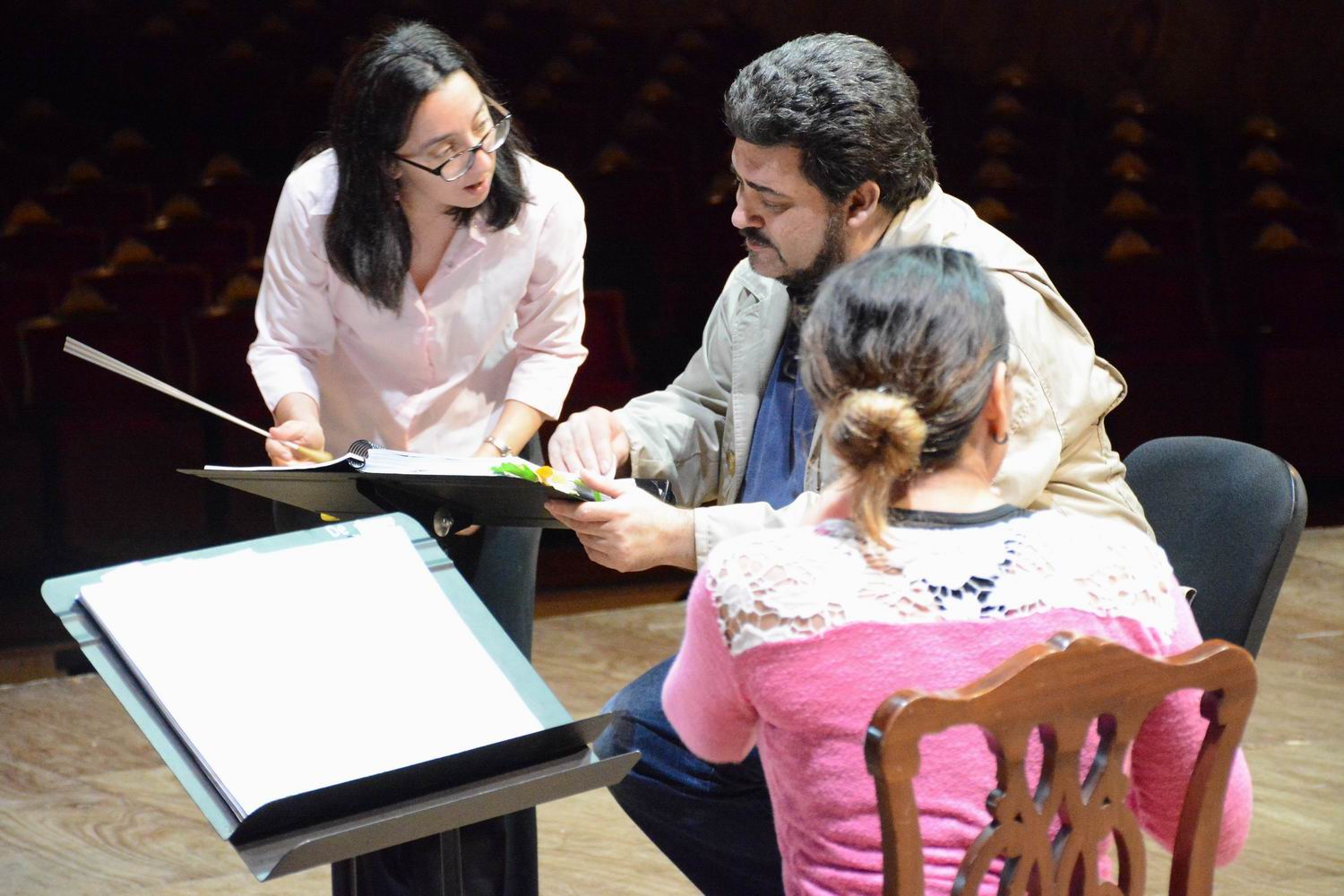 Andrea Fusco y Leonardo López Linares en ensayo Andrea Fusco y Leonardo López Linares en ensayo